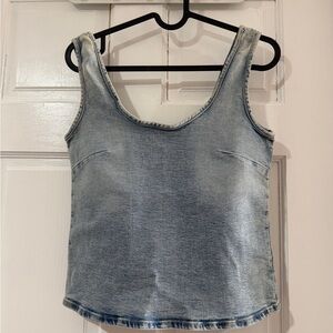 Zara Light Blue Denim Tank Top